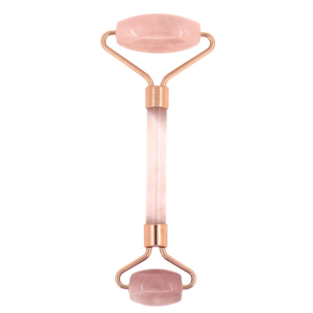 Masseur visage en pierre en Quartz Rose + HOUSSE