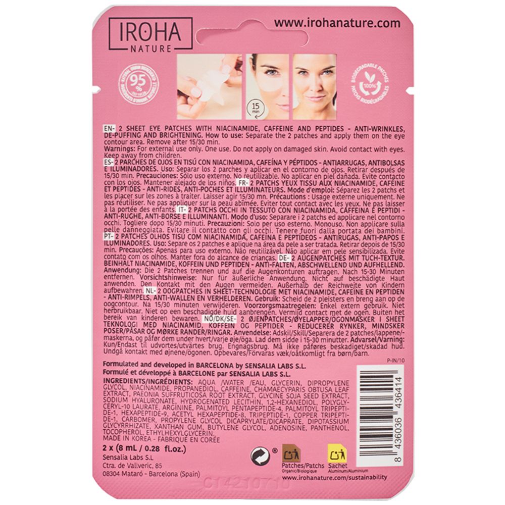 Patchs contour yeux Niacinamide + Acide Hyaluronique + Caféine