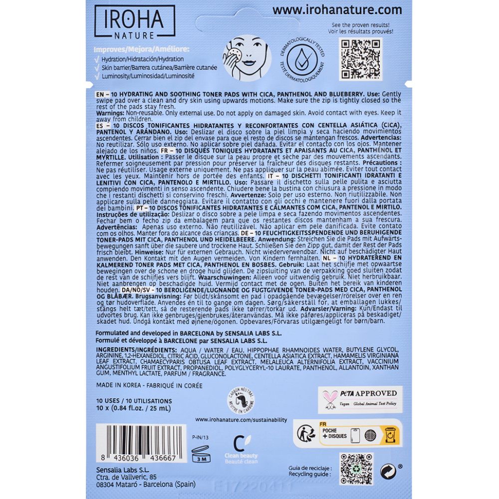 Disques coton pré-imprégnés tonique hydratant x10