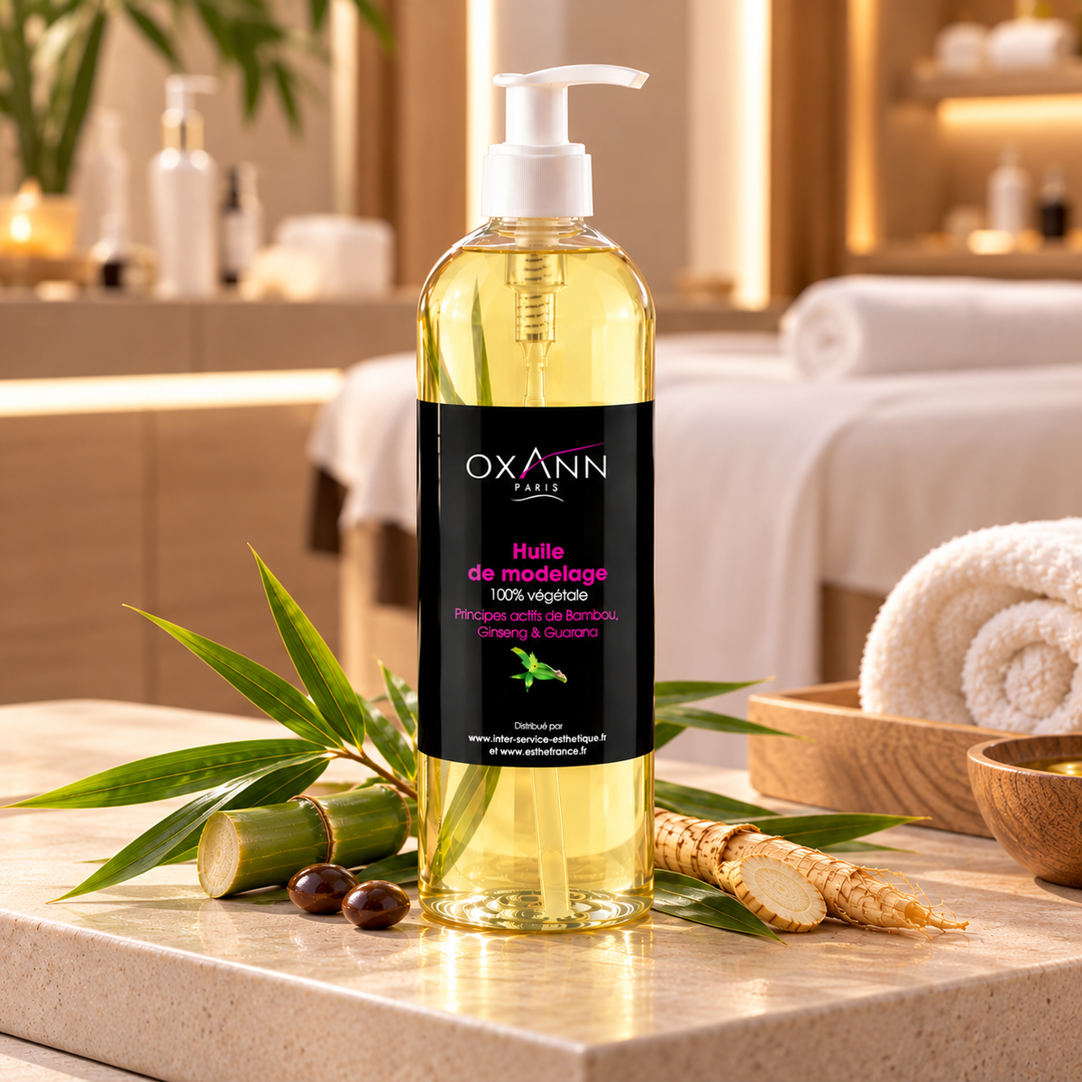 Huile végétale bambou, ginseng, guarana - 500 ml