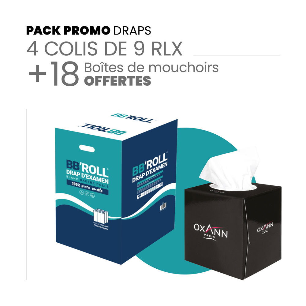 Pack Draps Gaufrés + 18 Boites de mouchoirs OFFERTES