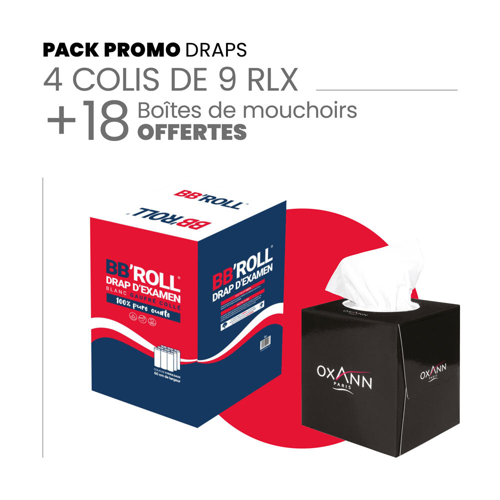 Pack Draps Gaufrés + 18 Boites de mouchoirs OFFERTES