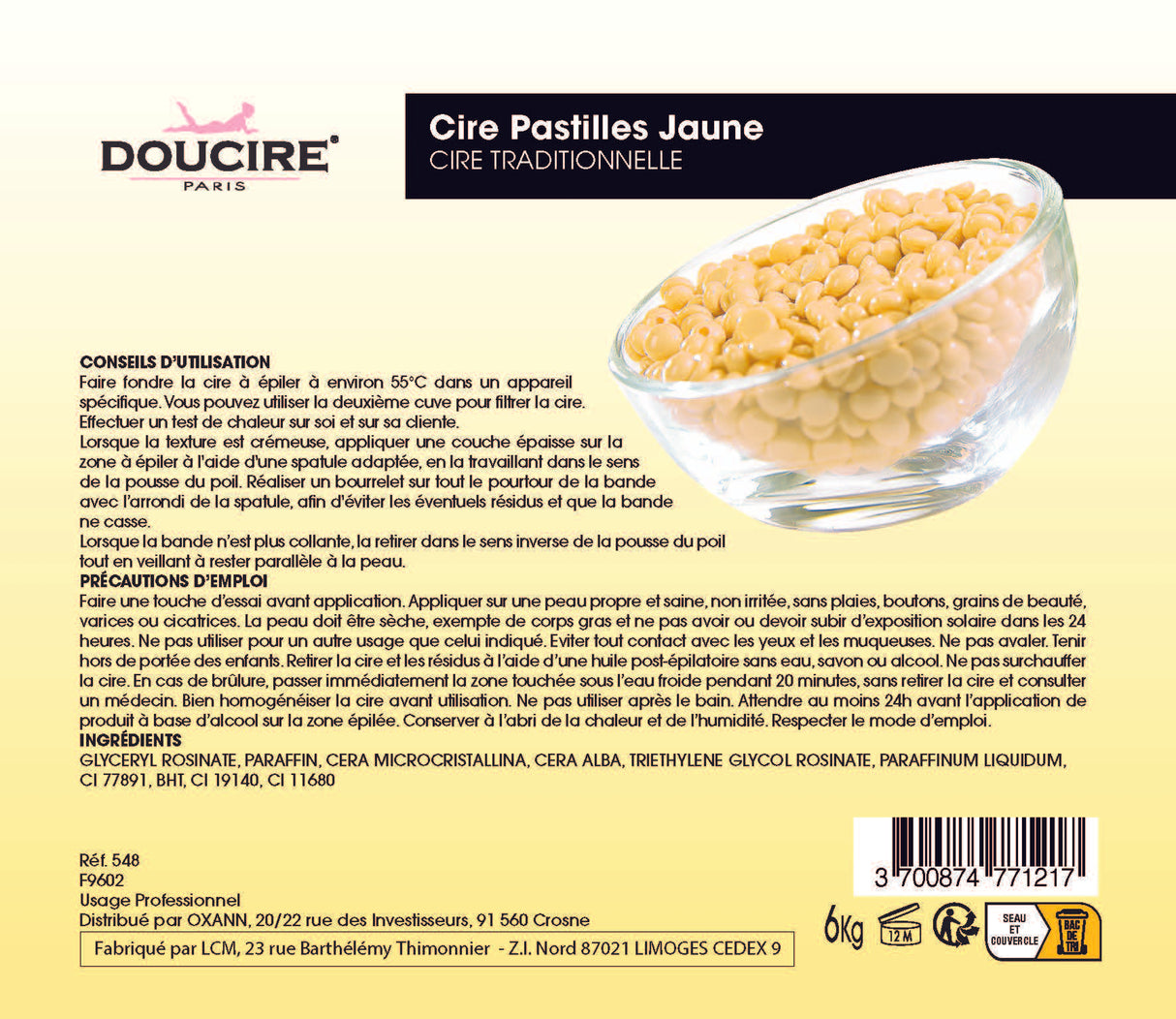 Cire pastille traditionnelle jaune