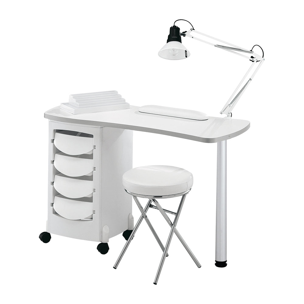 bureau manucure mobile avec lampe de table ( Fin de série )