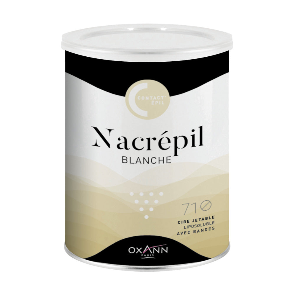 Cire nacrée blanche avec bandes - Pot 800 ml