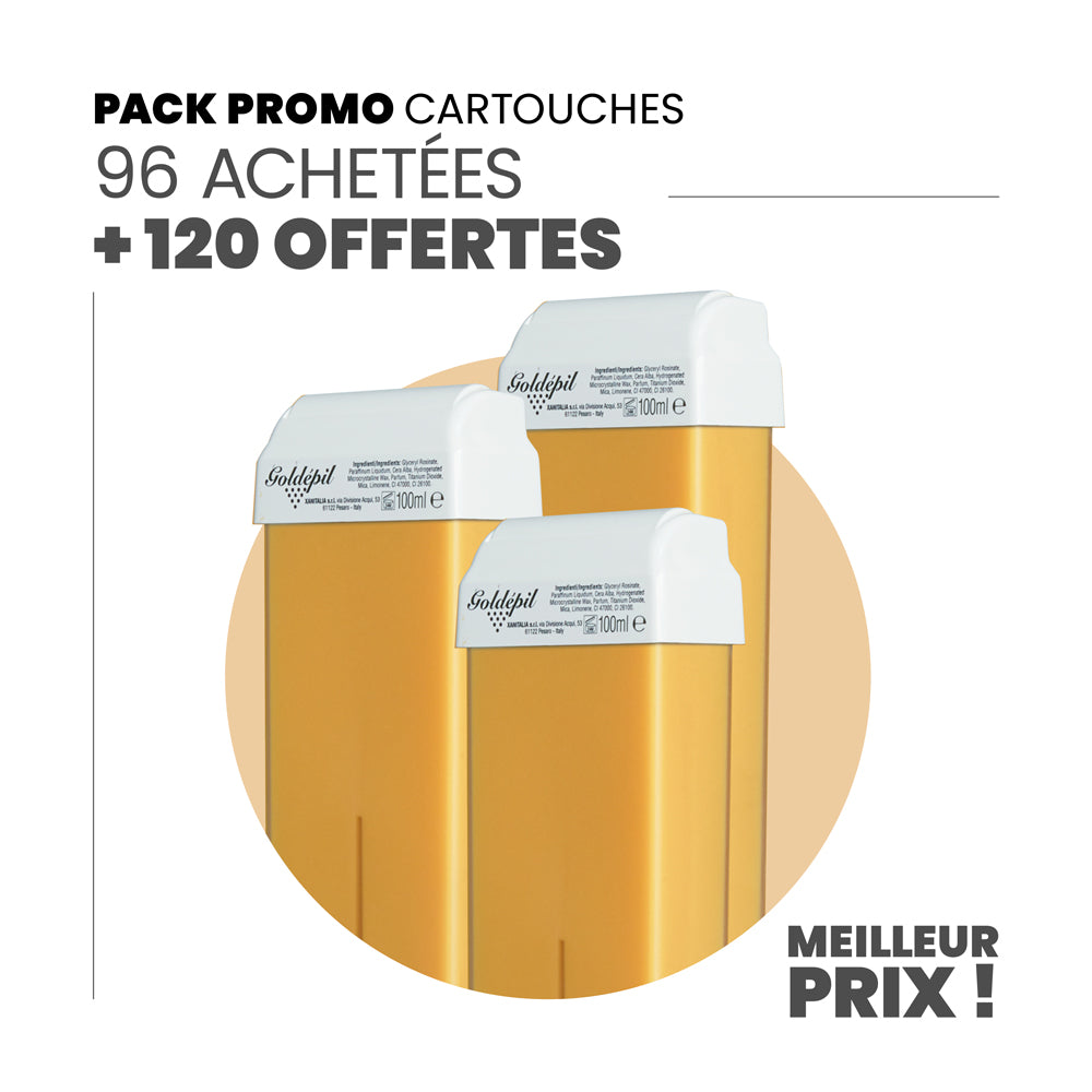 96 cartouches achetées + 120 cartouches offertes