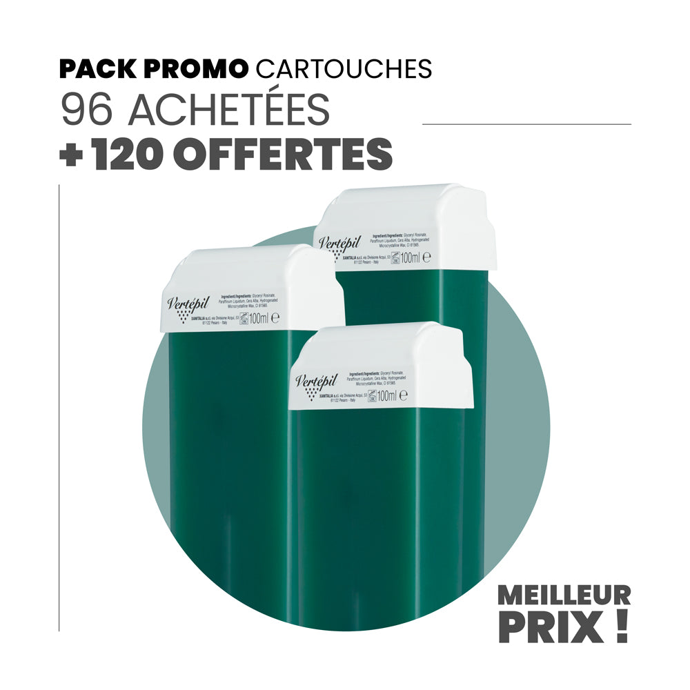 96 cartouches achetées + 120 cartouches offertes