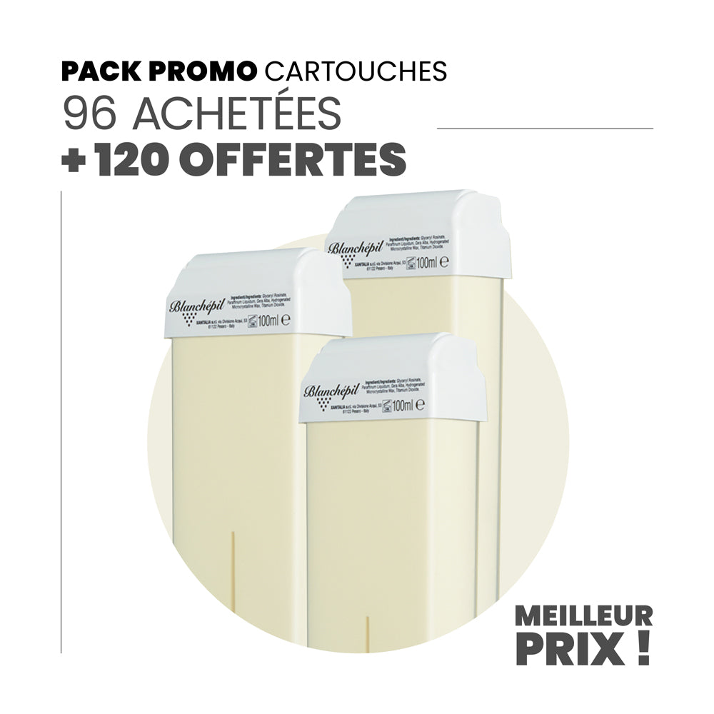 96 cartouches achetées + 120 cartouches offertes