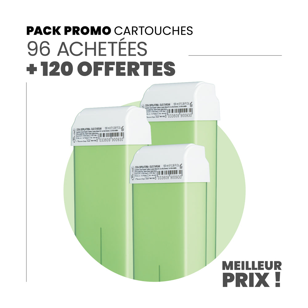 96 cartouches achetées + 120 cartouches offertes