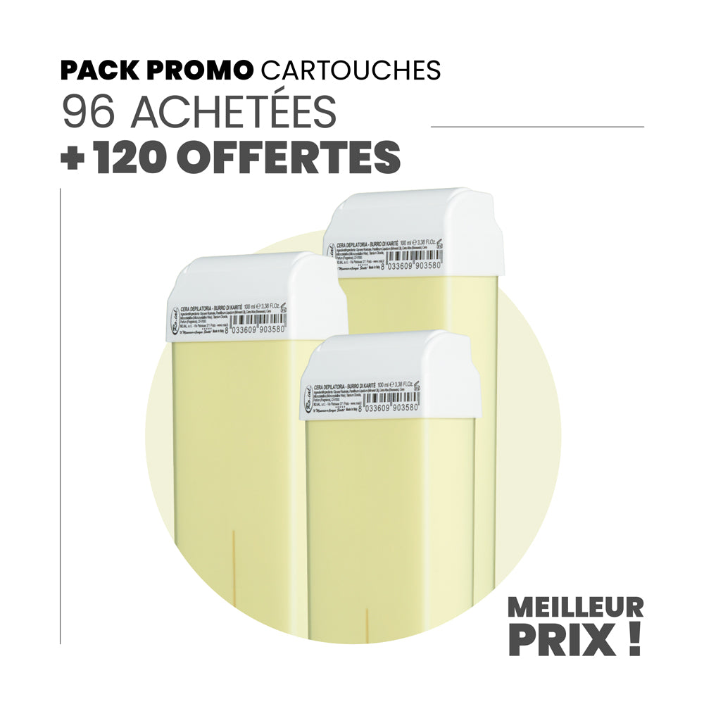 96 cartouches achetées + 120 cartouches offertes