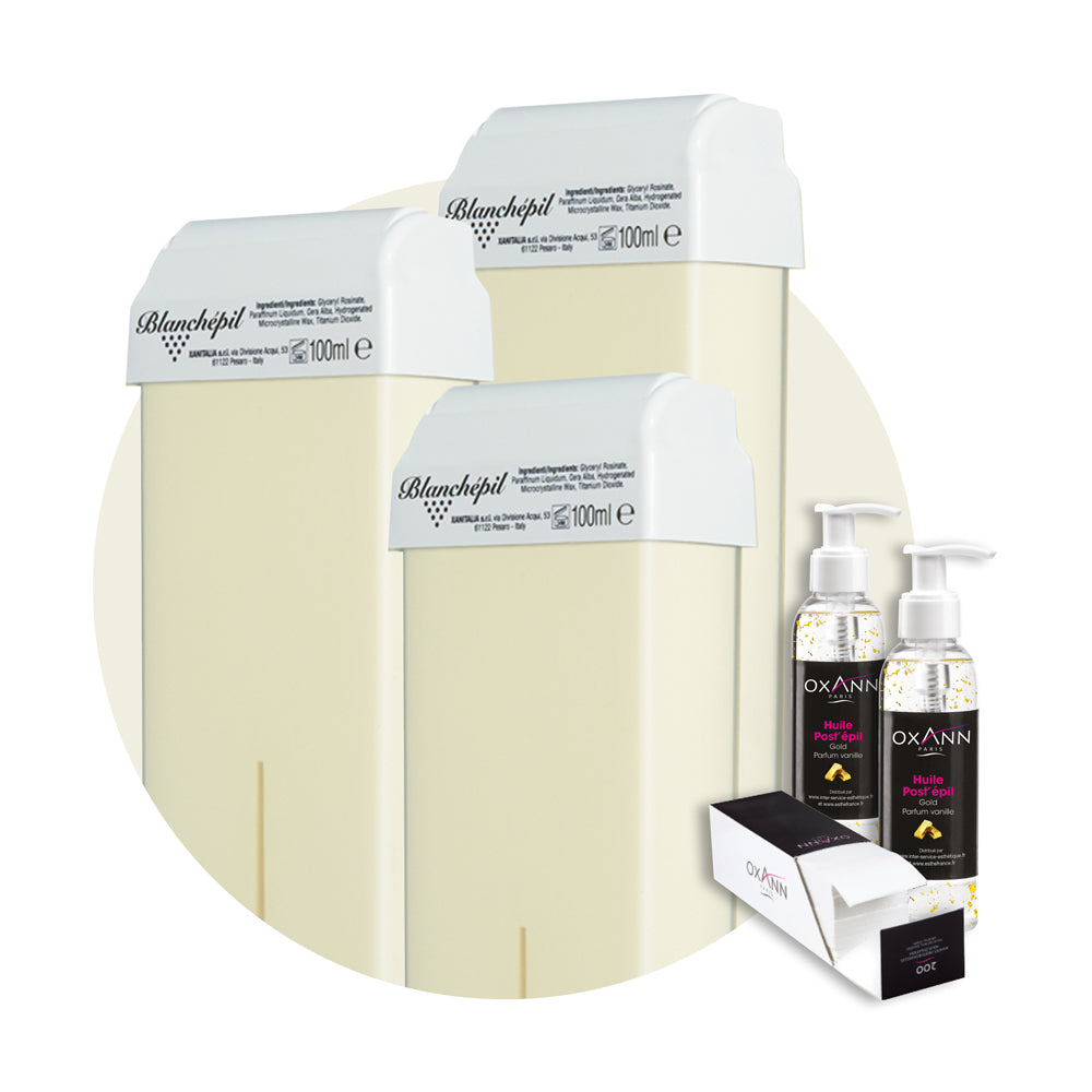 Pack 96 cartouches de cire + 2 huiles postepil + 600 bandes oxann offertes