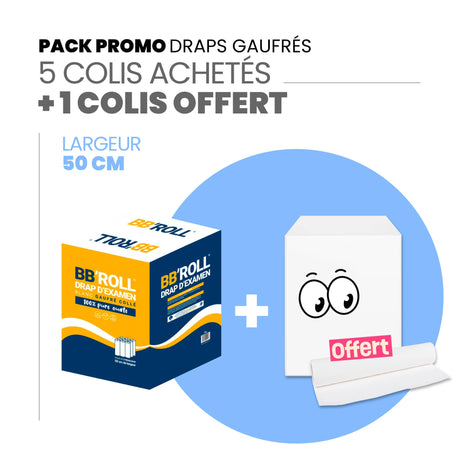 Draps d'examens gaufrés + 1 colis OFFERT