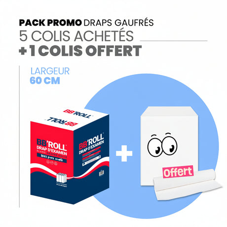 Draps d'examens gaufrés + 1 colis OFFERT