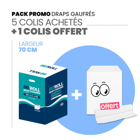 Draps d'examens gaufrés + 1 colis OFFERT