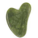 Gua Sha en pierre de jade vert + housse