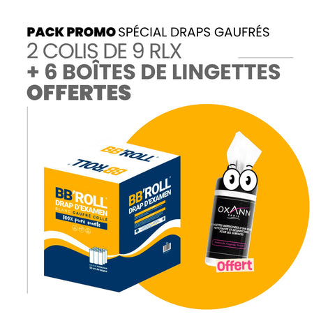 Pack draps gaufrés + 6 Boîtes de lingettes Offertes