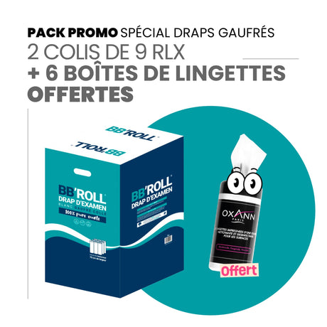 Pack draps gaufrés + 6 Boîtes de lingettes Offertes