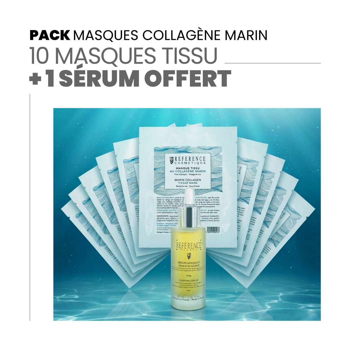 Masque tissu au collagène marin