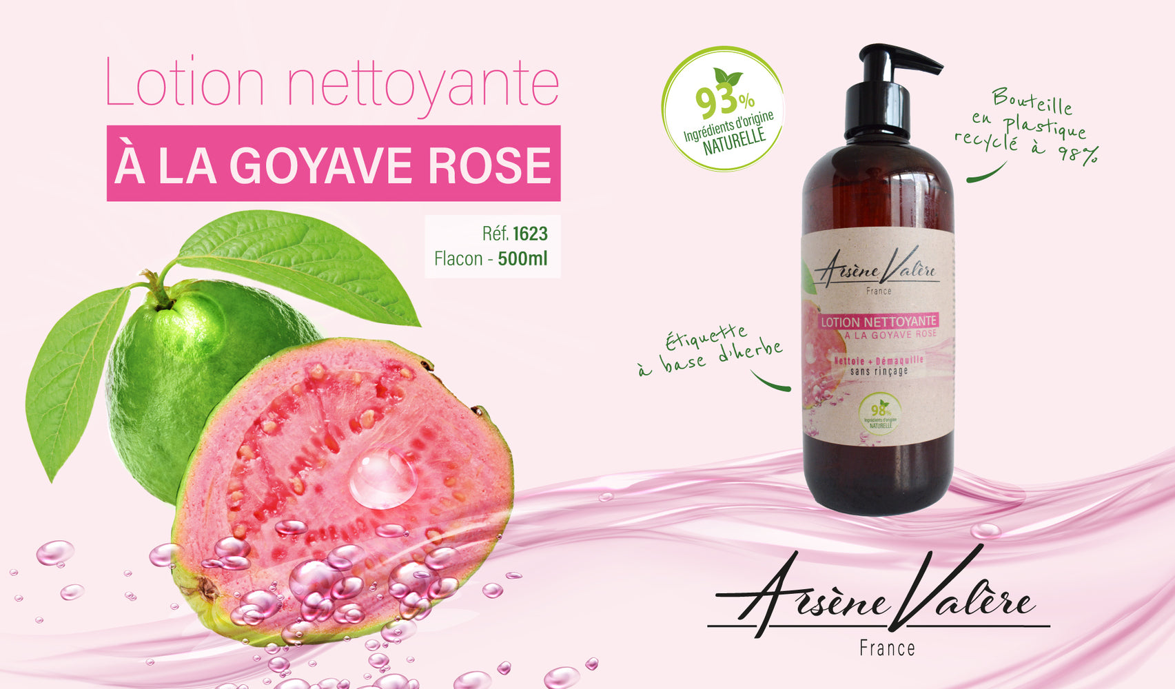 Lotion nettoyante goyave rose