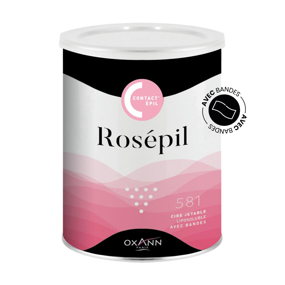 Cire rose Rosépil avec bandes - Pot 750 ml