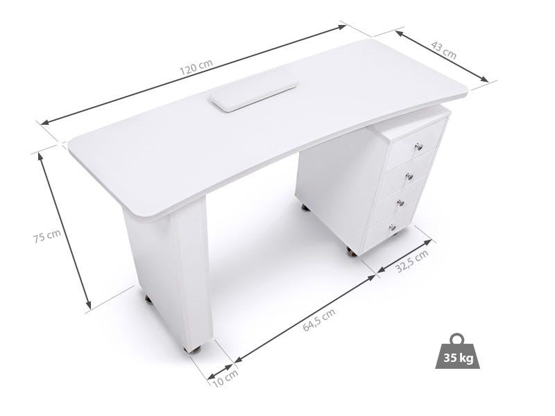 TABLE DE MANUCURE ONGLERIE BOIS WENGE ENCASTRABLE