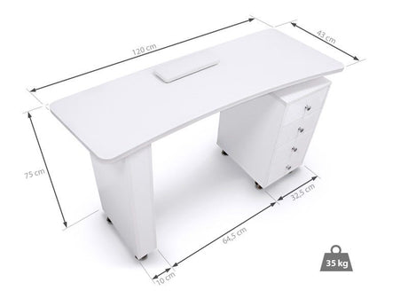 TABLE DE MANUCURE ONGLERIE BOIS WENGE ENCASTRABLE